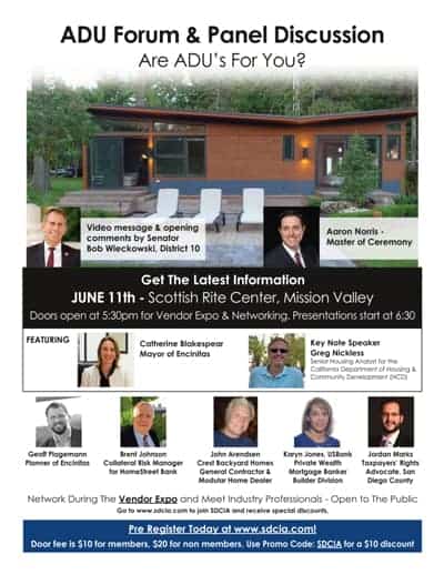 Are ADUs For You?  Accessory Dwelling Unit Forum and Panel Discussion Moderated By Aaron Norris